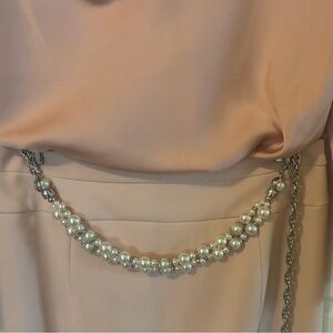 Elegant WHBM Pearl Chain Belt